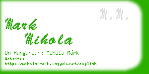 mark mihola business card